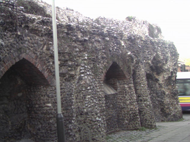 Innser side of wall from south