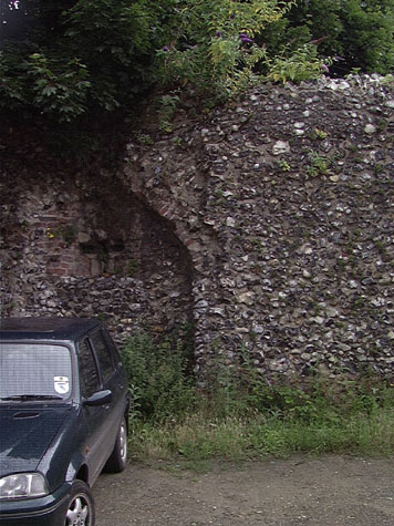 Inside face of wall