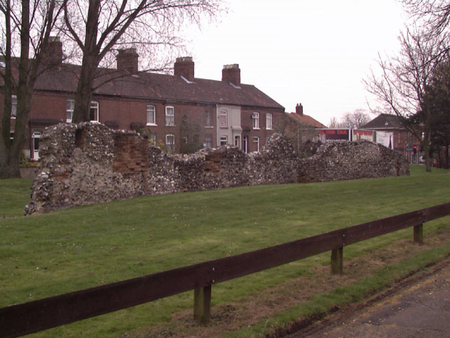 Inside of wall at west end