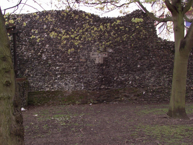 Outside of wall from north