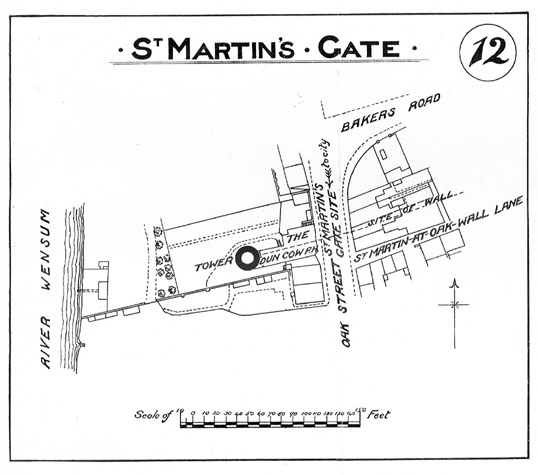 Map of site of gate published 1910