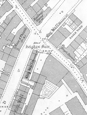 Detail of first edition of Ordnance survey map