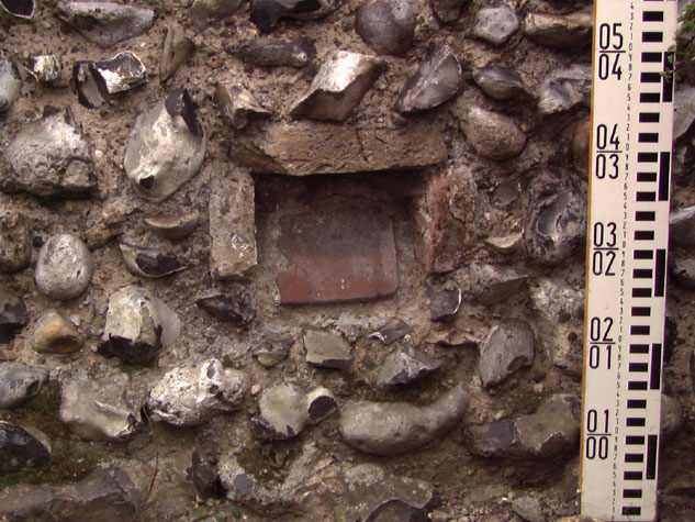 Putlog on outer or west face of wall