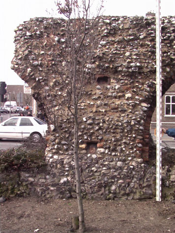 East or inner face of wall