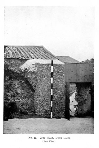The south end of the surviving wall from the east