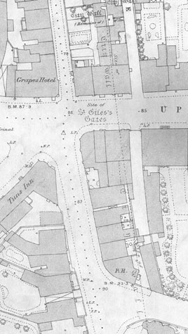 Detail of the first edition of the Ordnance Survey map
