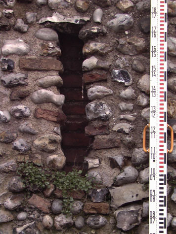 Detail of loop on the outside or west face of the wall