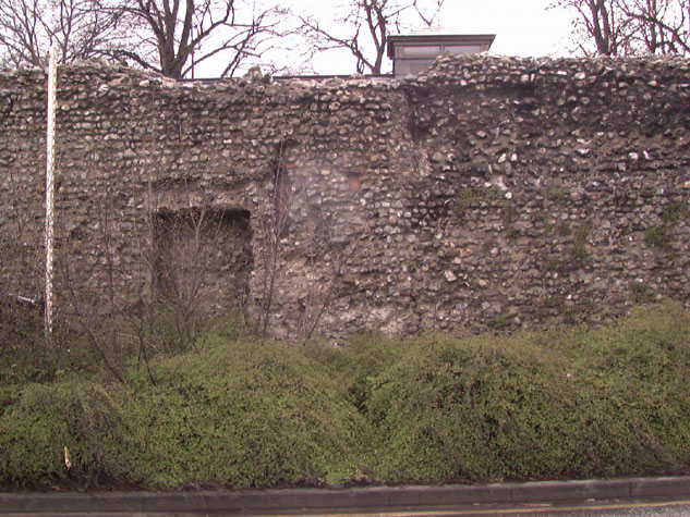 Blocked doorway in the wall south of the tower from the outer or west side