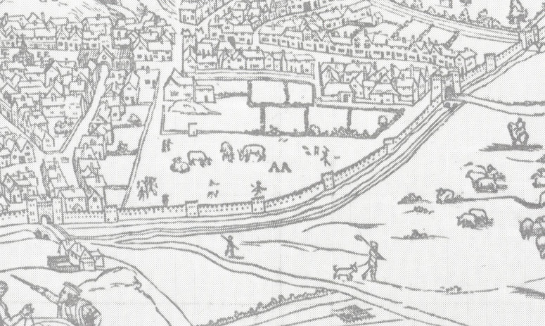 Cunningham's Map of 1558 showing the city from the west