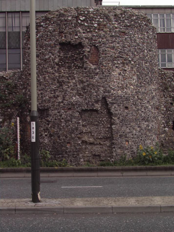 The outer face of the tower from the west