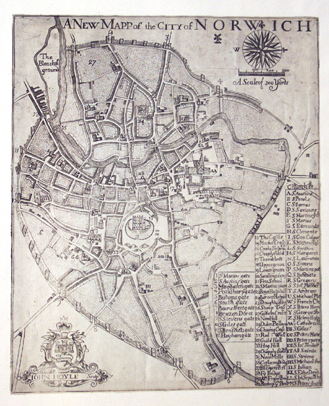 Map of Norwich in 1728