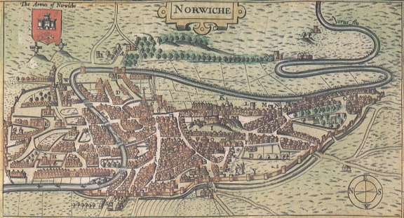 Map of Norwich, 1616