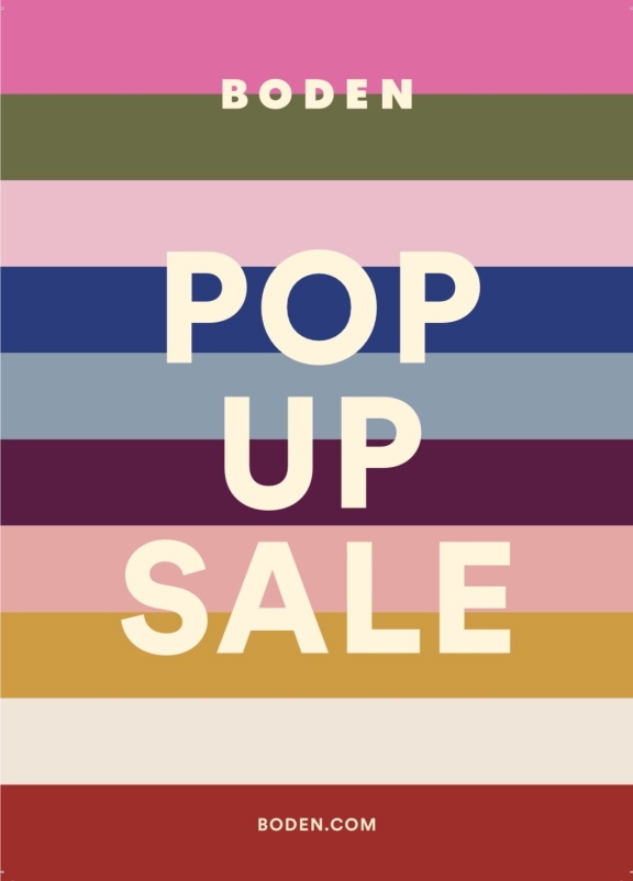 Poster for Boden clothes event at The Halls