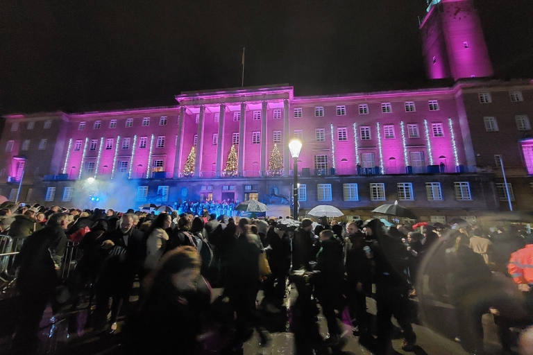 Crowds gathered outside City Hall for last year's Norwich Festive Lights Switch-on.
