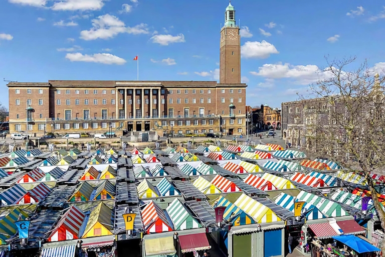 Norwich Market with City Hall in the background