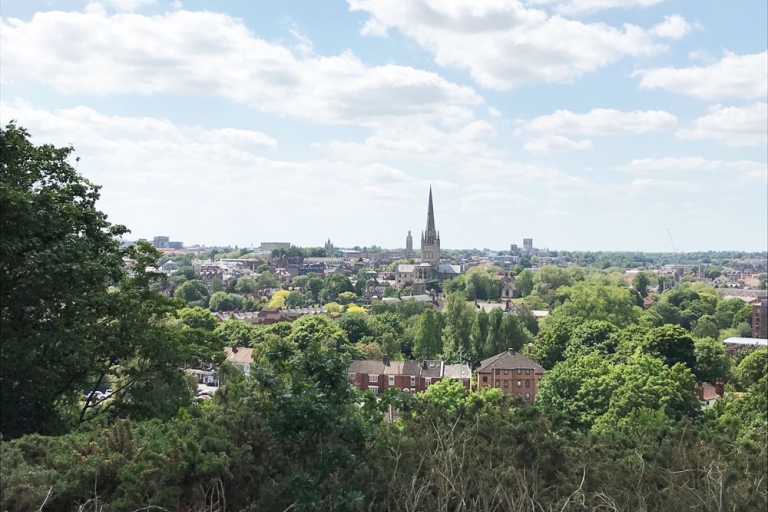 View across Norwich towards Cathedral