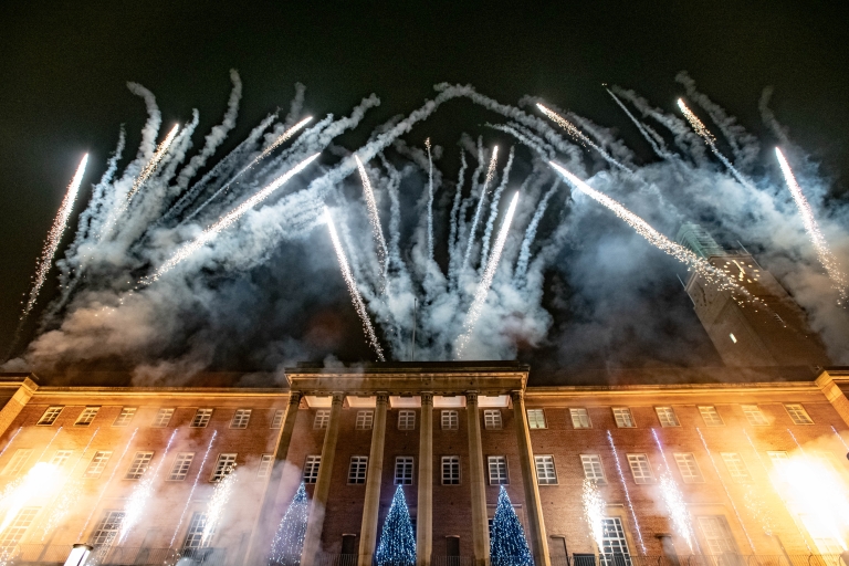 Festive lights at City Hall 