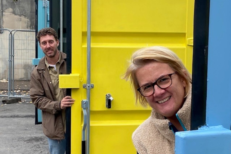 Carli and Fred at container village 