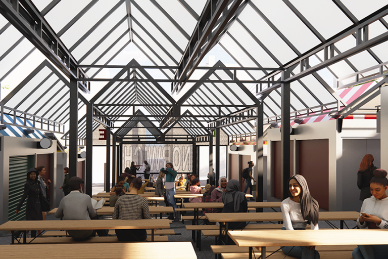 Inside view of proposed covered seating area