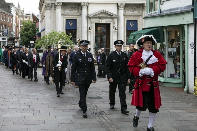 Civic procession through Norwich 
