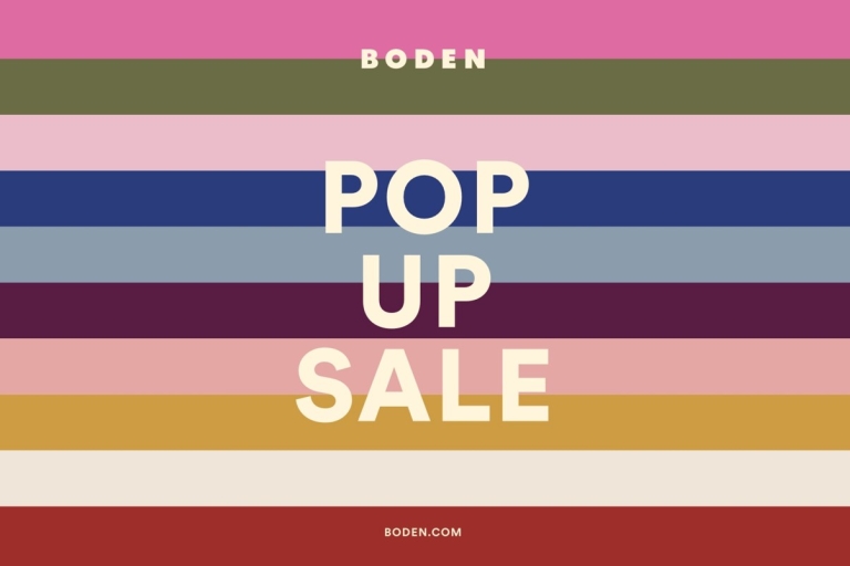 Poster for Boden clothing pop up event at The Halls
