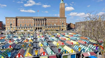 City hall over market