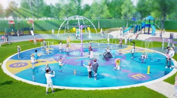 An artist's impression of the new and improved splash pad