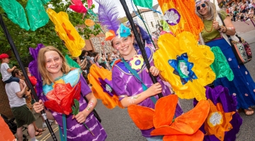 Children in vibrant colours at the Lord Mayor's procession