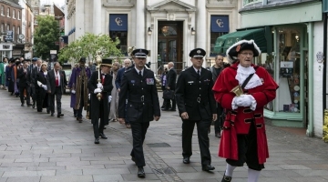 Civic procession through Norwich 